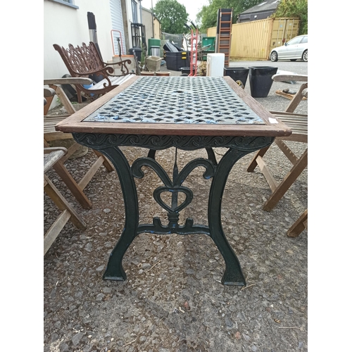 914 - Metal Outside Table with Lattice Top