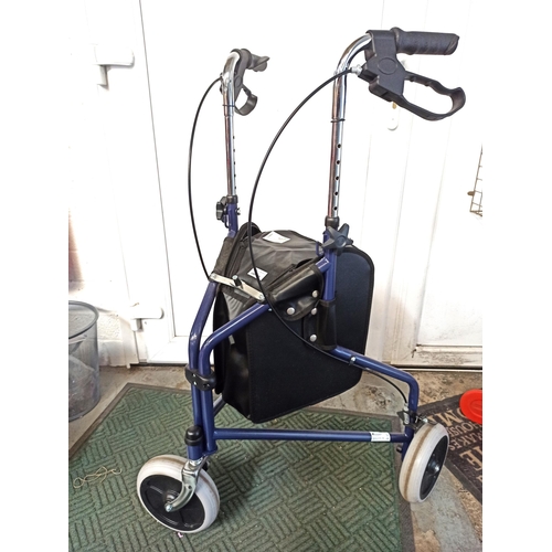 932 - 3 Wheel Walker with Shopping Bag and Breaks