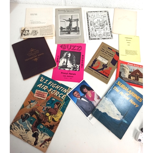 1082 - Assorted Books, Comics, Pamphlets, School Book , Militaria and More