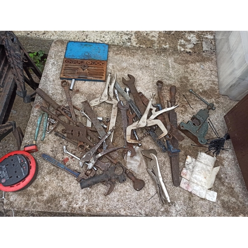 151 - Assorted Tools including Spanners, Stilsons, Sockets, Files, Grips and Snaps