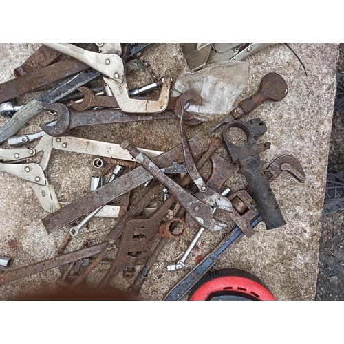 151 - Assorted Tools including Spanners, Stilsons, Sockets, Files, Grips and Snaps