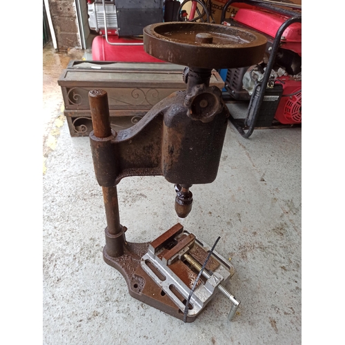 63 - Antique Bench Drill and Clamp