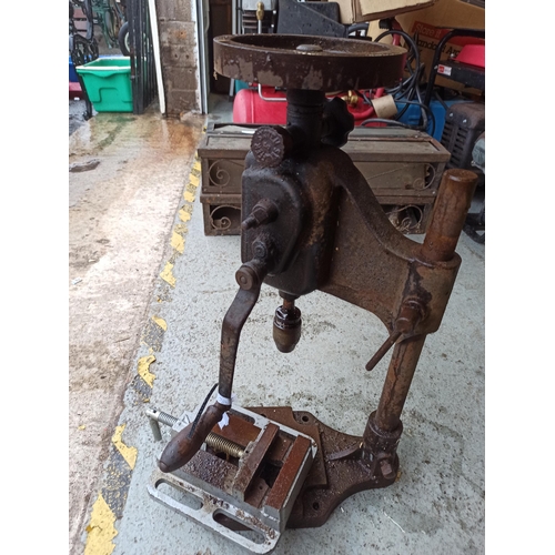 63 - Antique Bench Drill and Clamp