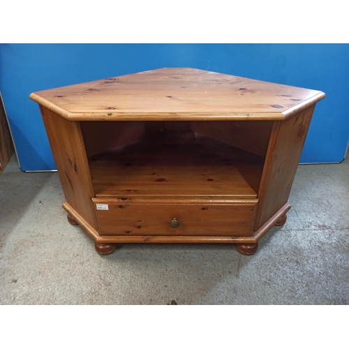 1016 - Pine Corner TV Unit with Drawers 55cm h x 95cm w x 61c D