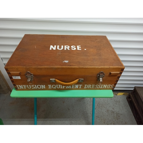 897 - A Vintage Wooden Nursing Equipment Dressings Box