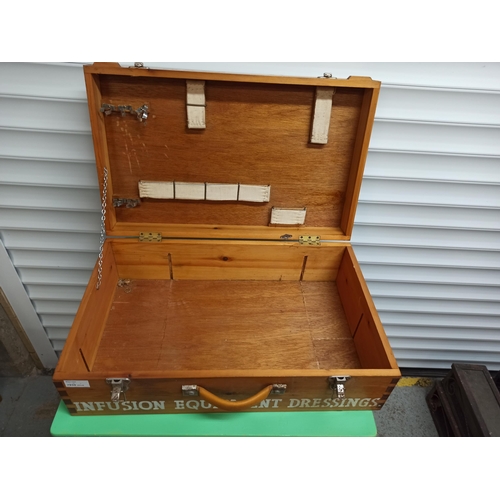 897 - A Vintage Wooden Nursing Equipment Dressings Box