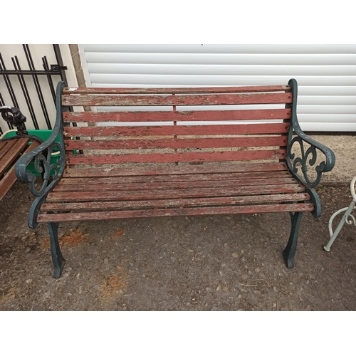 228 - A Garden Bench with Metal Ends