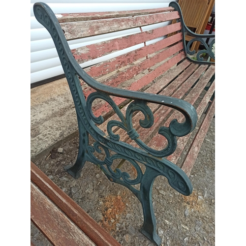 228 - A Garden Bench with Metal Ends