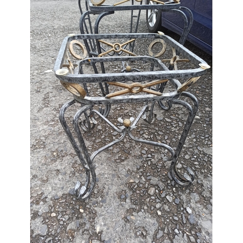 247 - A Metal Table Frame and Matching Occasional Table Frame - No Glass