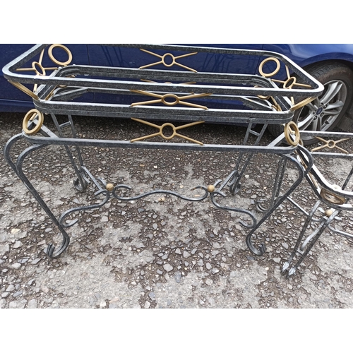 247 - A Metal Table Frame and Matching Occasional Table Frame - No Glass