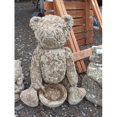 281 - 3  Garden Ornaments _ Man on Bench ,Girl Reading and a Teddy Bear