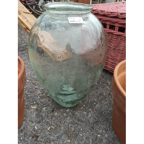 229 - Large Glass Pot 42xm x 29cm and 2 x Terracotta Pots 25 x 29cm