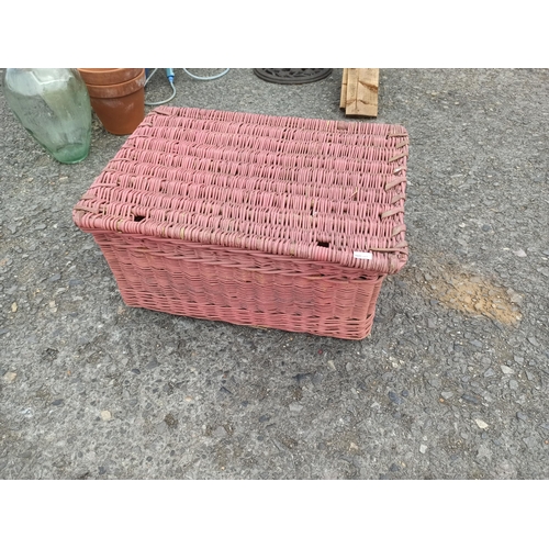 222 - Large Wicker Hamper Basket 38cm x 78cm x 54cm