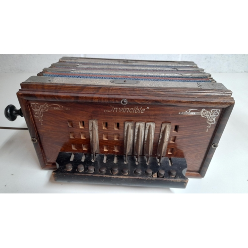 1050 - Antique Invincible German Duecet Accordion  - In Need of Attention