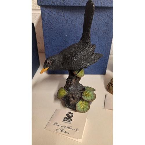 893 - Arden Bird Sculpture and Christopher Holt Bird Sculptures Hand Painted Stoneware with Certificates, ... 