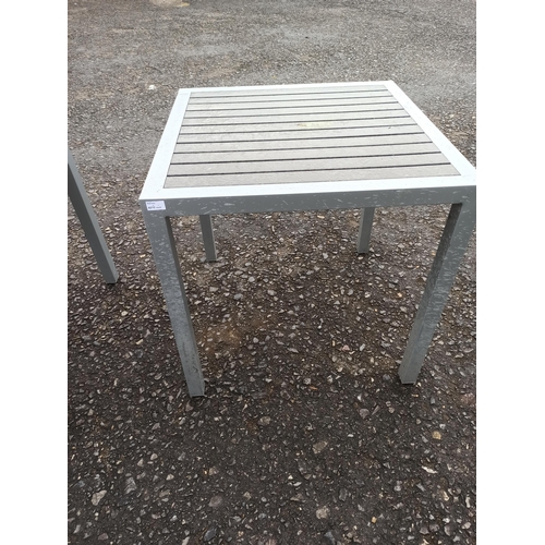 242 - Metal Resin Garden Table 75cm x 75cm x 75cm