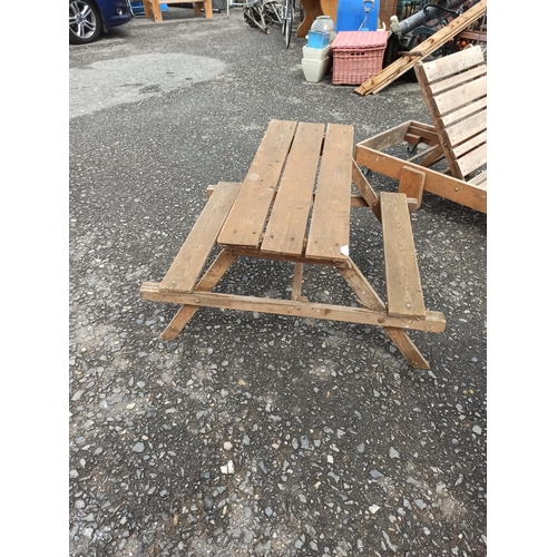 245 - Small Children's Wooden Picnic Bench - Requires Tightening