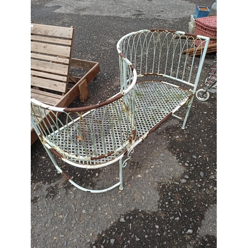 234 - Metal Love Seat - In Need of some Tender Care 83cm x 110cm x 48cm