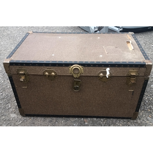 938 - A Large Steamer Trunk 51cm x 51cm x 91cm - In Need of Attention or Upcycling