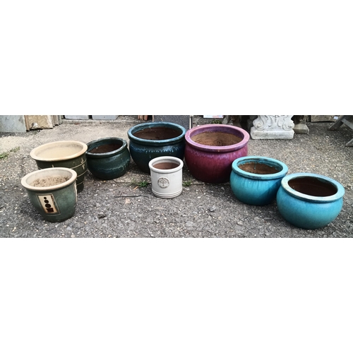 268 - A Variety of Glazed Ceramic Pot x 8