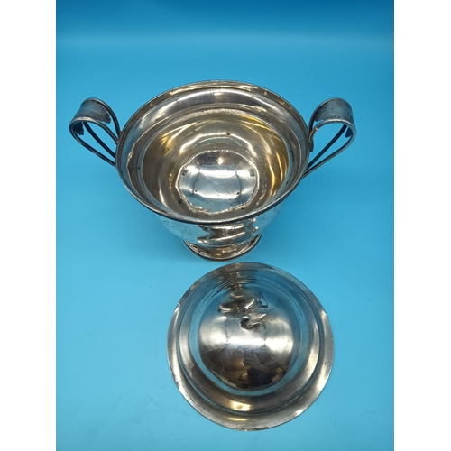 469 - A Russian Silver Lidded Pot 584 Grams - Marked 1820 18cm H x 16cm W (22cm inc. Handles)