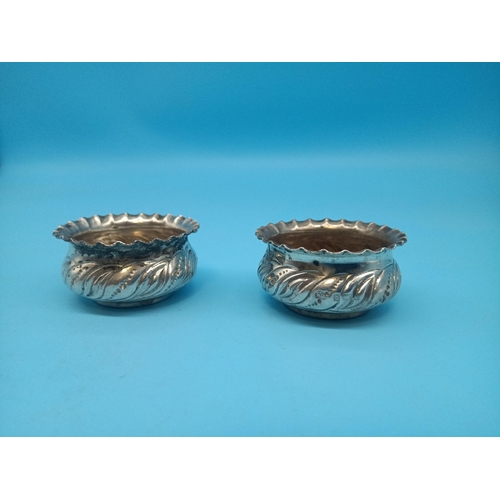 486 - A Matching Pair of Silver (unhallmarked) Salts 43 Grams