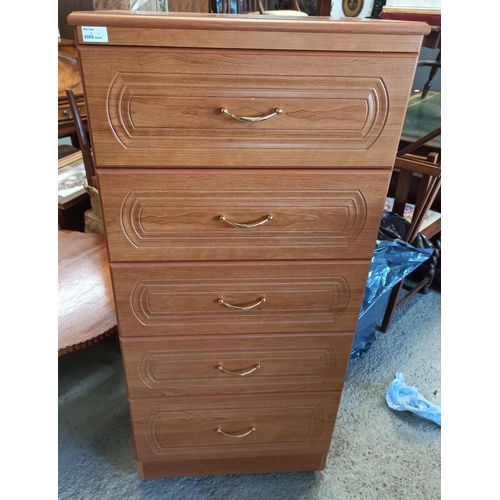 1025 - Chest of 5 x Drawers 125cm x 58cm x 42cm