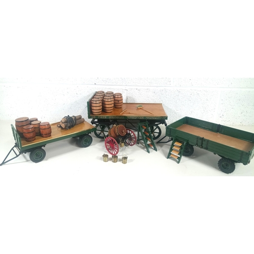 1109 - Scratch Built Wagons and Water Bowser/ Fire Cart - Largest JR Smye Wincanton 33 x 17 x18cm