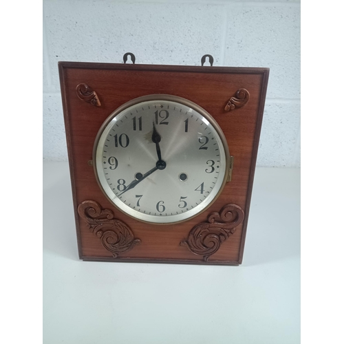 422 - A Vintage Chiming Wall Clock - Running - No Key