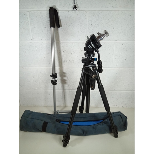 563 - A Velbon Vel-Flo PH-368 Camera Tripod, Bag and Monopod