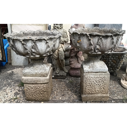 267 - 2 x Garden Planters on Stands 68cm Tall, 48cm Diameter