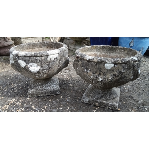 294 - 2 x Garden Planters 33cm Tall, 40cm Diameter