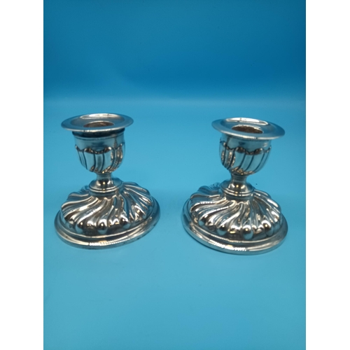 475 - A Pair of Hallmarked 1902 Henry Wilkinson Filled Candlesticks 452 grams Total