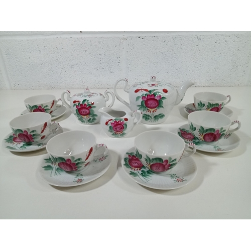 530 - An August Warnecke Frisian  Hand Painted Tea Service - No Visible Chips or Cracks