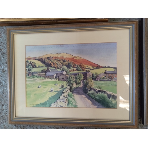 975B - Water Colours of Country Scenes x 4