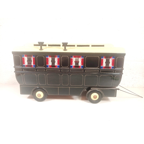 1120 - A Scratch Built Large Showmans Caravan 50 x 30 x 26cm with Miniature interior fixings