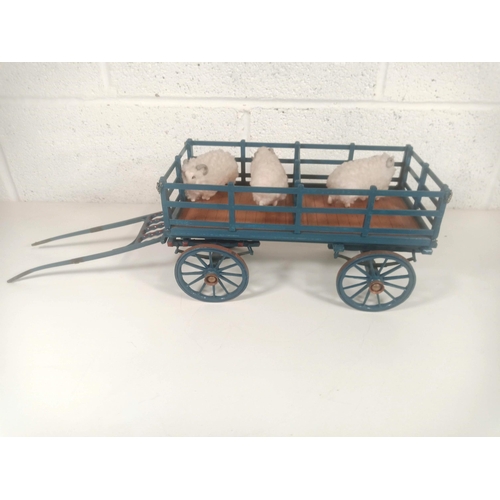 1106 - A Scratch Built Horse Drawn Sheep Wagon 55 x 16 x 17cm