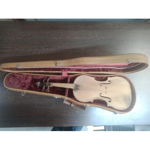 1053 - A Cased Violin in Need of Restoration