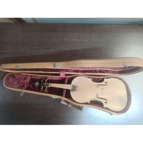 1053 - A Cased Violin in Need of Restoration