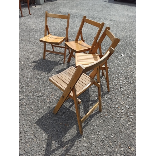 297 - Matching Folding Hardwood Garden Chairs x 4