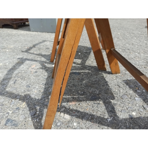 298 - Matching Folding Hardwood Garden Chairs x 4 ( 1 chair in need of repair)