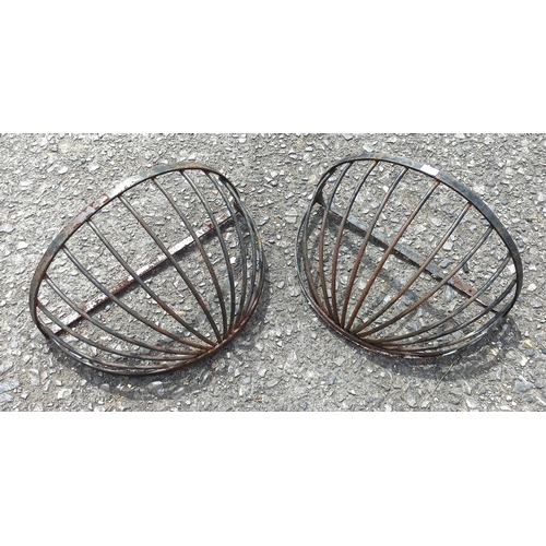 257 - Metal Wall Planters x 2 - 33cm H x 62cm W x 32cm D