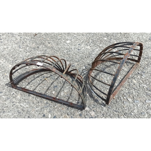 258 - Metal Wall Planters x 2 - 33cm H x 62cm W x 32cm D