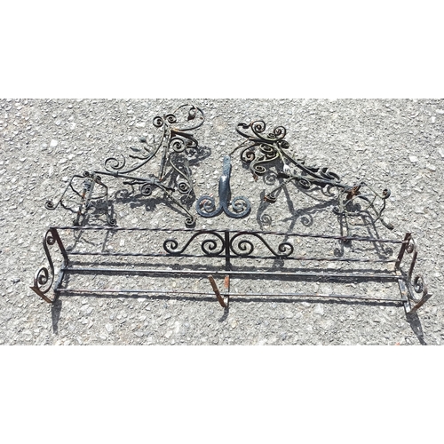 240 - Wrought Iron Wall Lamps, Plant Shelf and Bracket