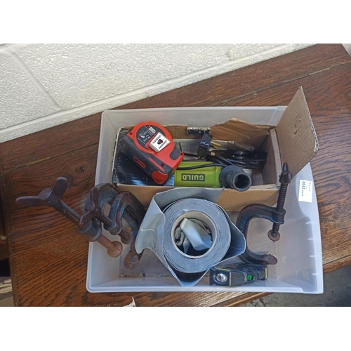 139 - A Quantity of Tools to include an Angel Grinder and G Clamps