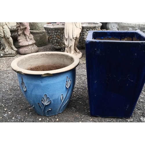 283 - 2 x Glazed Garden Pots