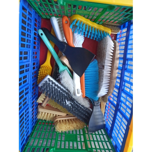 167 - A Selection of Hand / Cleaning Brushes and 2 x Plastic Scrappers