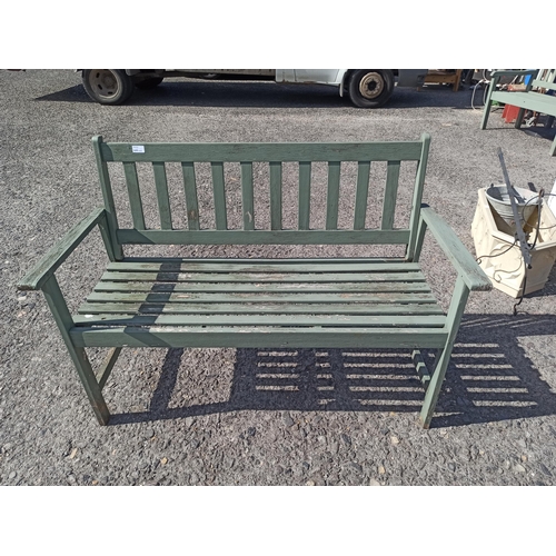 238 - Green Painted Garden Bench - in need of attention