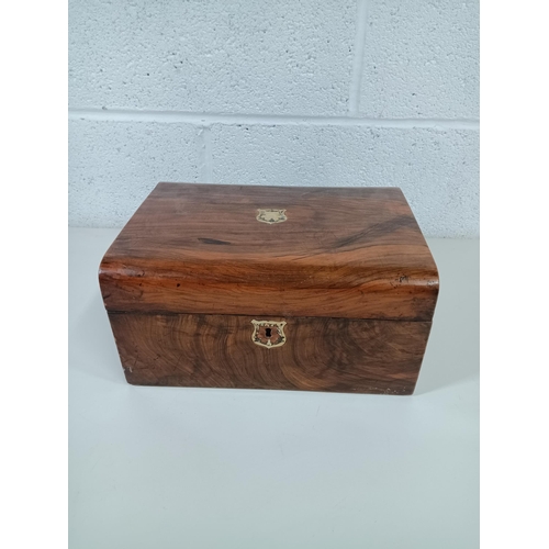 949 - An Antique Walnut Veneer Sewing Box