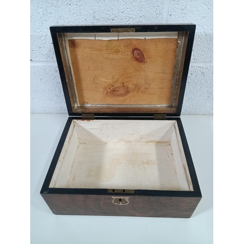 949 - An Antique Walnut Veneer Sewing Box